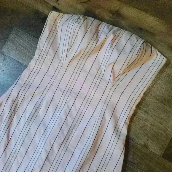 Express Y2K Pink & Black Pinstripe Strapless Bodycon Dress Size 3/4 - Picture 2 of 7
